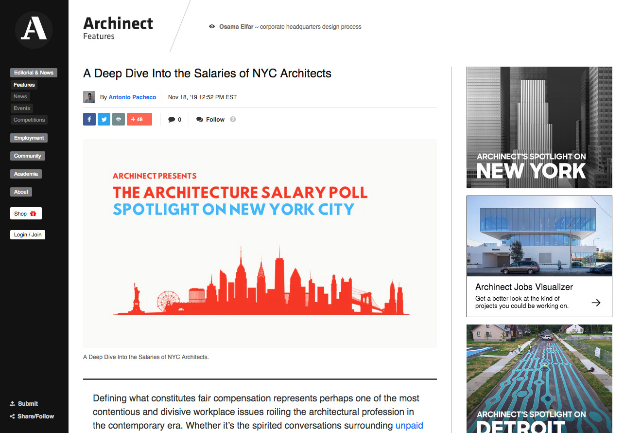 Screenshot of Archinect