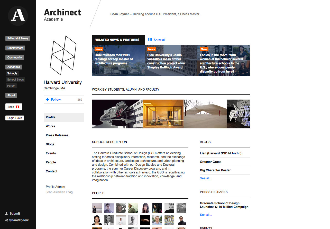 Screenshot of Archinect